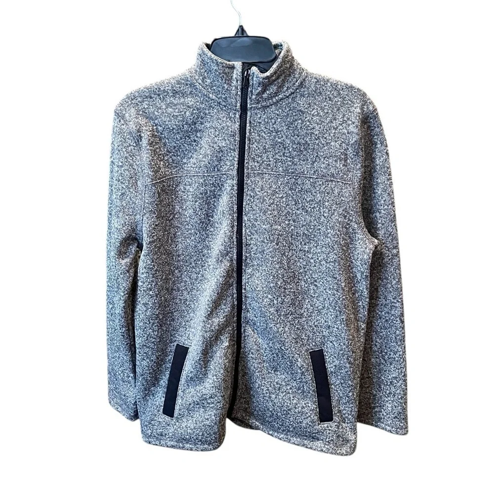 NWT ThereAbouts boys full zip mock neck jacket w/pockets XL 18-20 gray black